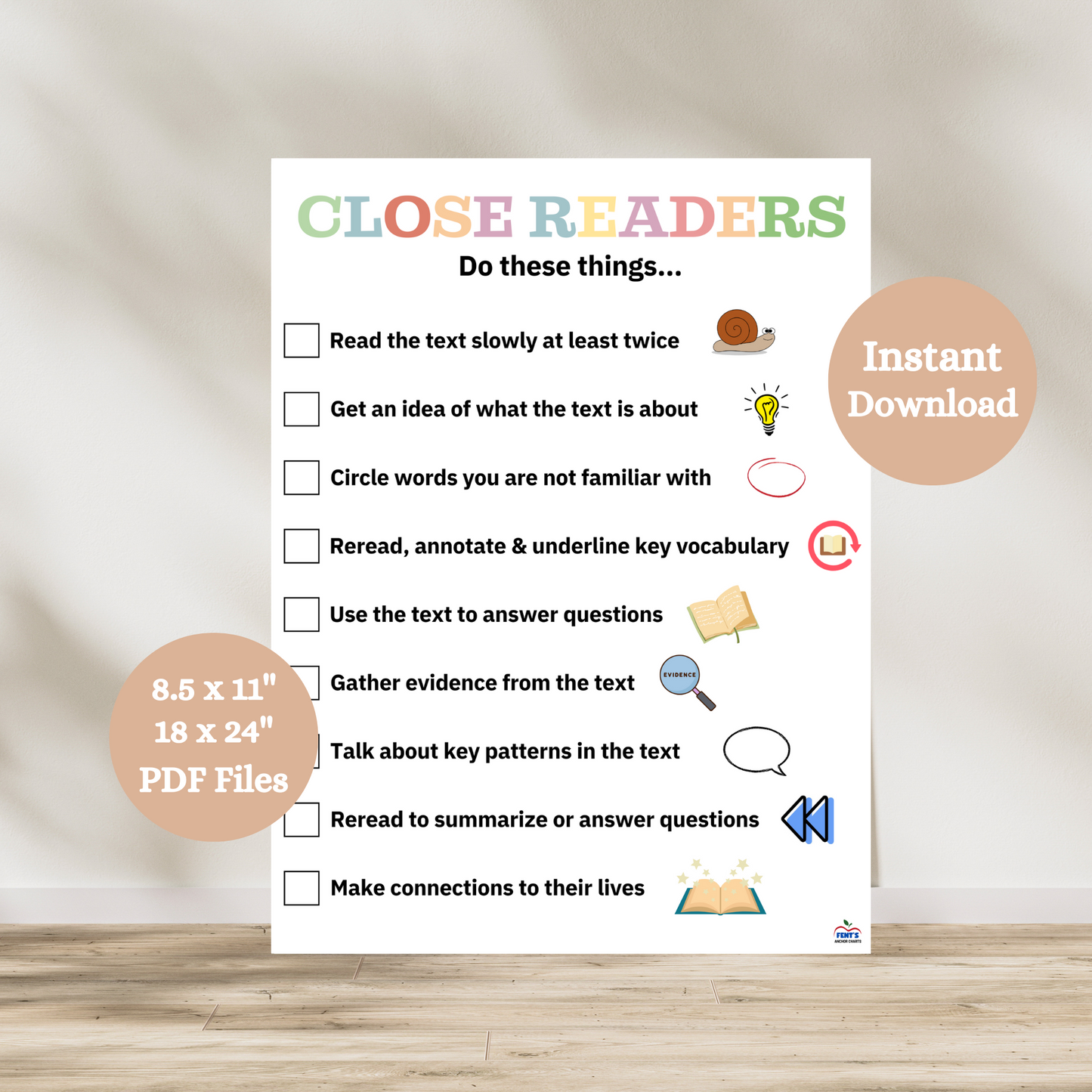 Printable: Close Reading Checklist