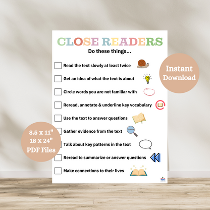 Printable: Close Reading Checklist