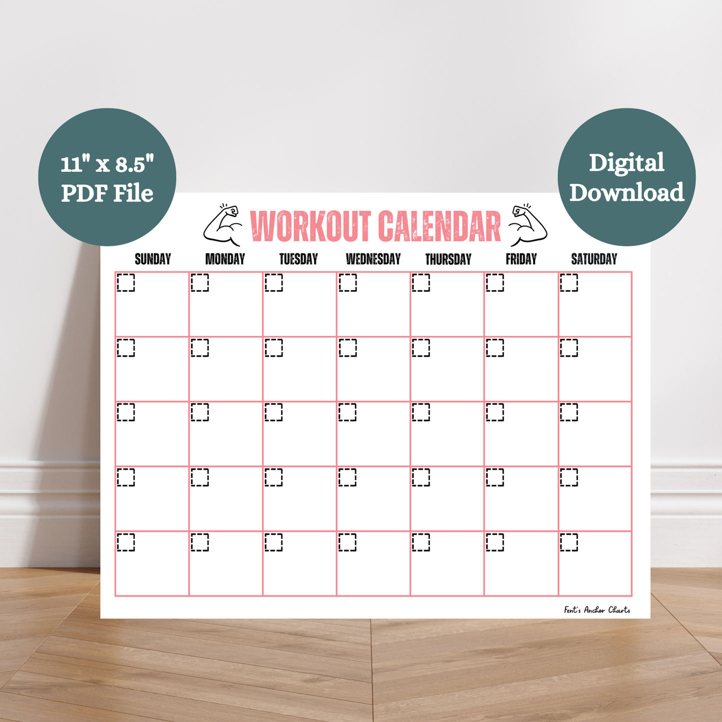 Printable: 2025 Workout Calendar (Version 2)