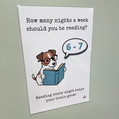 "How Many Nights A Week Should You Be Reading 6-7" Poster