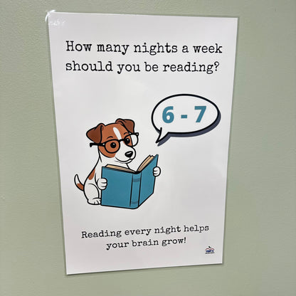 "How Many Nights A Week Should You Be Reading 6-7" Poster
