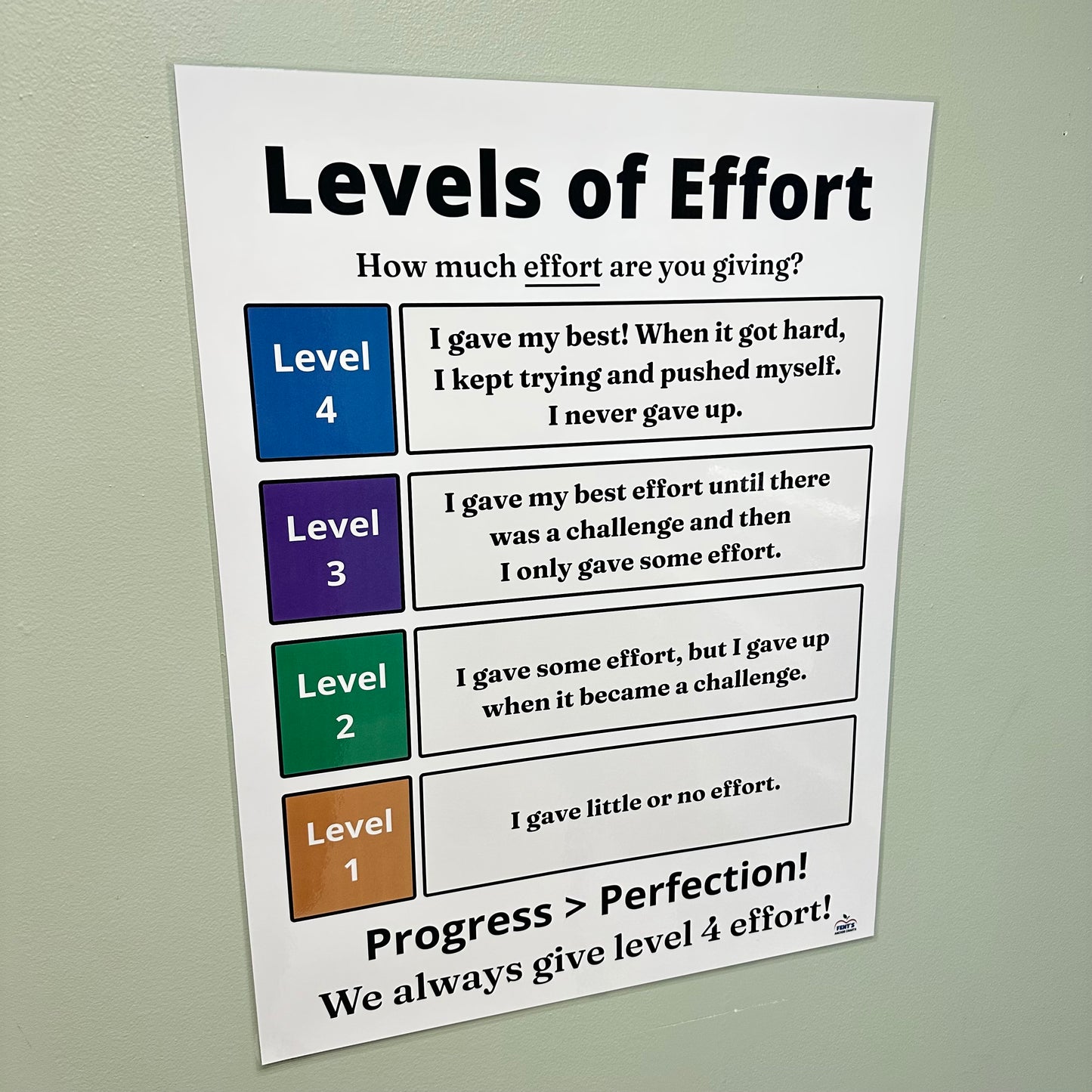 "Student Effort Level Scale" Anchor Chart