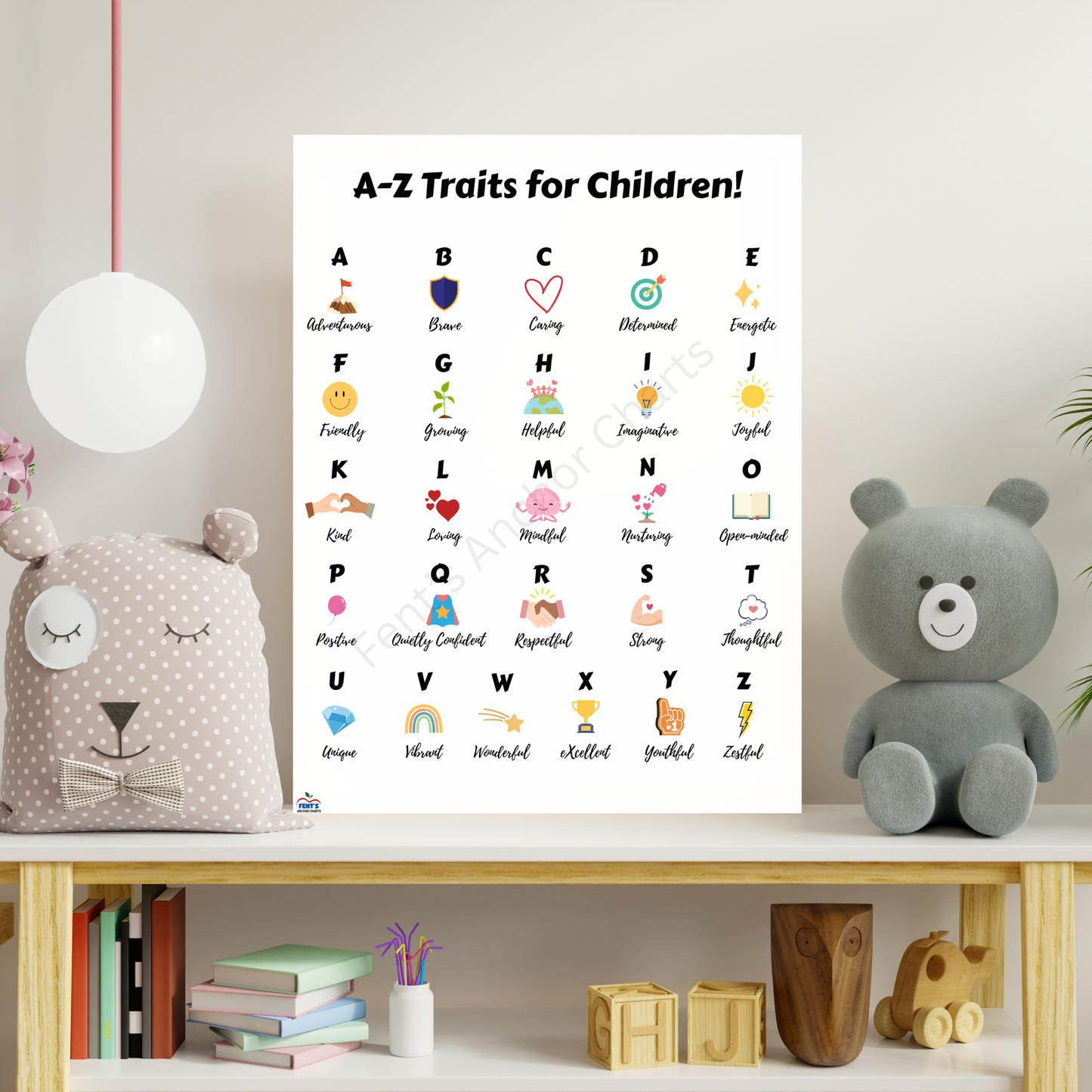 "A-Z Traits for Children" Poster