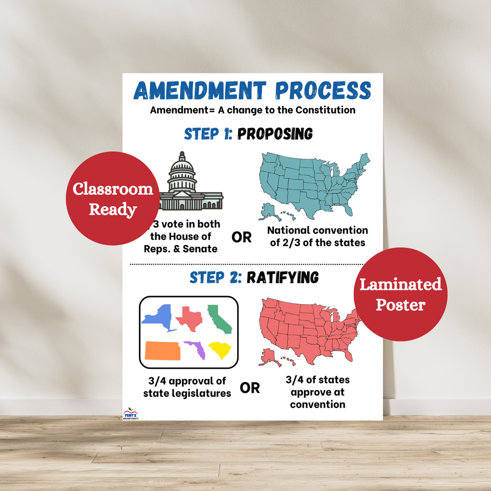 Amendment Process Drawings Amendment Process Anchor Chart | American Government Classroom Poster ...