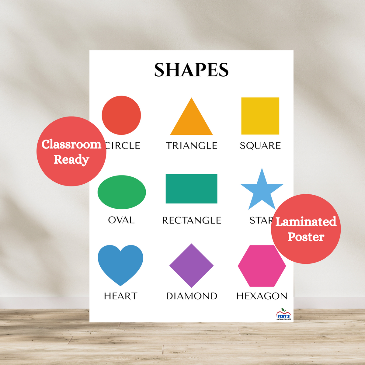 Express Shapes Basic Shapes Poster for Kids | Toddler Learning Wall Art – Fent's ...