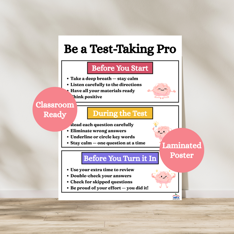 Test Taking Strategies Poster | Classroom Ready Test Prep Poster – Fent ...